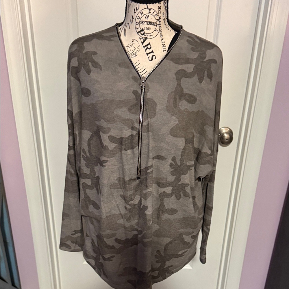 Camouflage Gray Women's Top